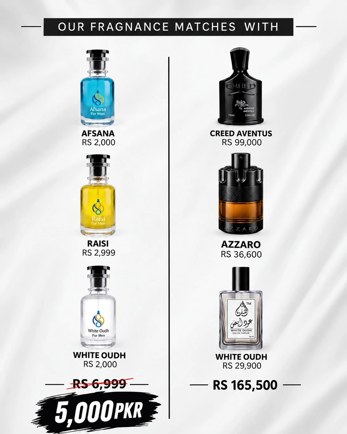 3 Premium Perfumes for only Rs 5,000 White Oudh + Raisi + Afsana - Image 6
